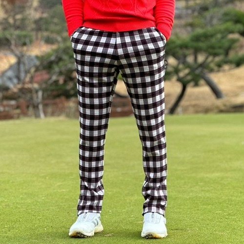 타이틀 리*트 체크 패턴 울모직 팬츠 (MEN)