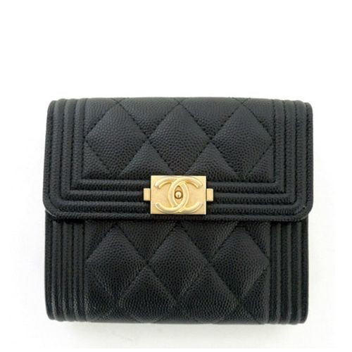 샤넬 보이 캐비어 반지갑 80734