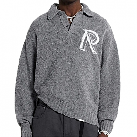 REPRESENT 이니셜로고 부클폴로 스웨터