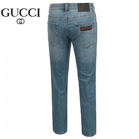 구* GUCCI 자수네임 중청워싱 슬림진