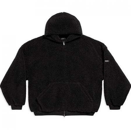 발렌시*가 BALENCIAGA 페이크 시어링 후드집업
