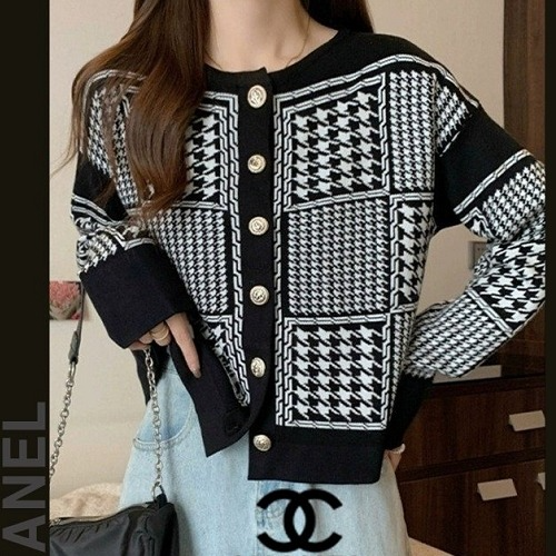 CHAN*L 큐브 하운즈 니트 가디건 (7167)