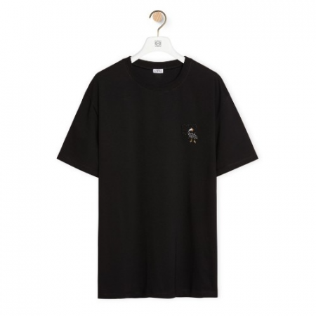 L*EWE X Su*a Fujita 콜라보레이션 릴랙스 핏 티셔츠 - 코튼 블랙