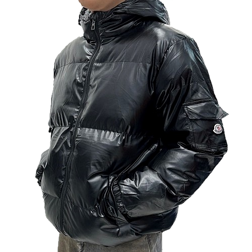 MONCLER 로고패치 메탈 유광 후드패딩