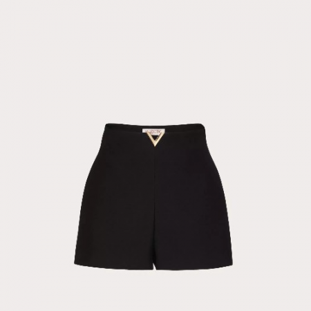 VALENT*NO 크레이프 쿠튀르 쇼츠 - 블랙
