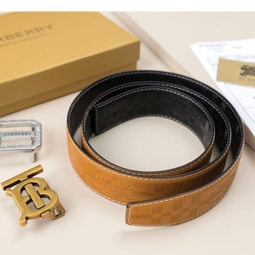 BURBER*Y 모노그램 모티프 투버클 리버시블(양면) 벨트