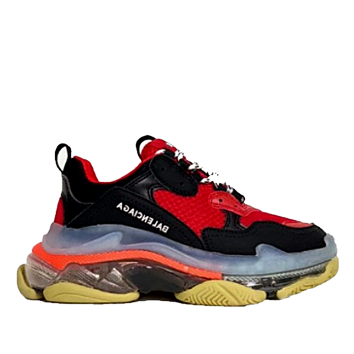 발렌시*가  BALENCIAGA  트리플S 클리어솔 - 레드