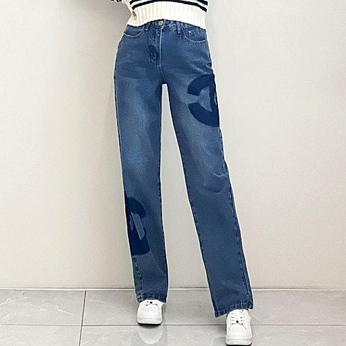 CHANEL 빈티지 CC 와이드 데님 팬츠