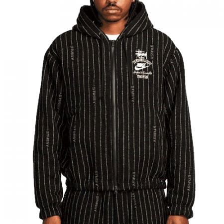 스투시 STUSSY x NIKE 스트라이프 울 후드자켓