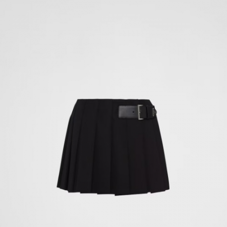 PRA*A 개버딘 미니 스커트 - 블랙