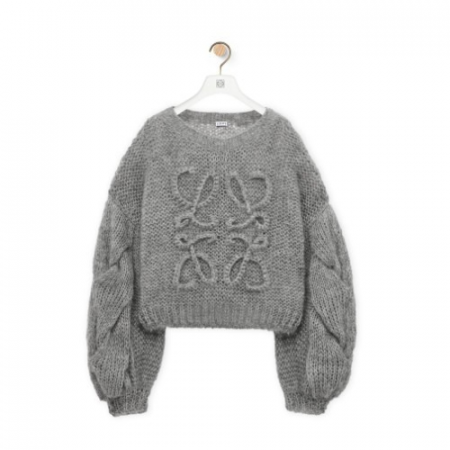 LO*WE 애너그램 스웨터 - 그레이 멜란지