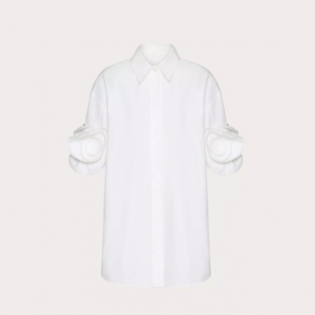 VALENT*NO 컴팩트 포플린 블라우스 - 화이트