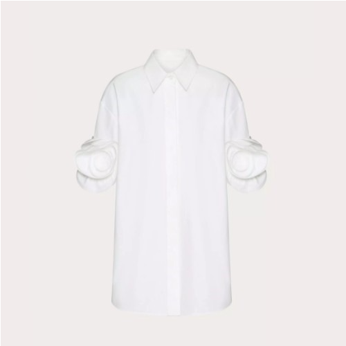 VALENT*NO 컴팩트 포플린 블라우스 - 화이트