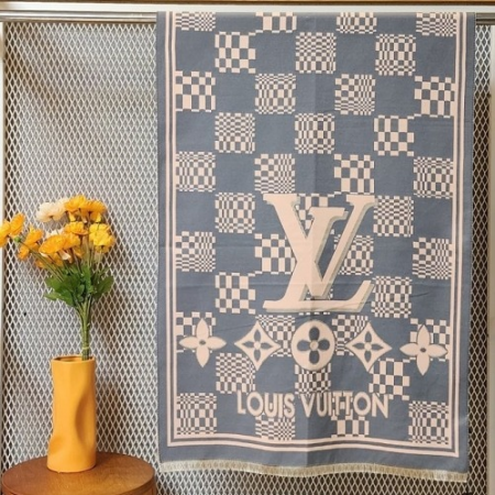 LOUIS VUITT*N 양면 숄 머플러