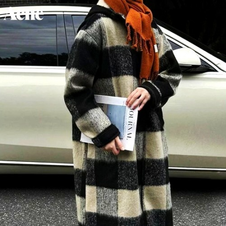 아*네 Acne Studios 체크 후드 코트