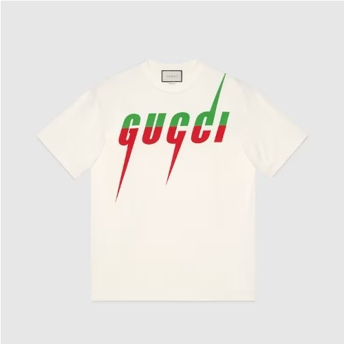 GUC*I 블레이드 프린트 티셔츠 - 화이트