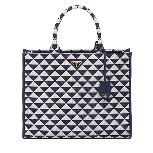 프*다 PRADA 심볼 자카드 패브릭 핸드백 - 라지