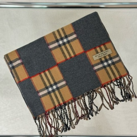 BURBER*Y 체크블럭 머플러 (수입고급)