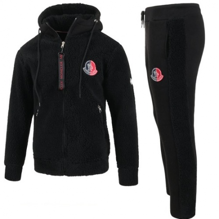 MONCL*R 23FW 배색패치 양털 후드 집업 트레이닝세트