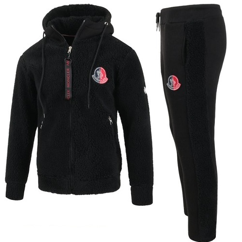 MONCL*R 23FW 배색패치 양털 후드 집업 트레이닝세트