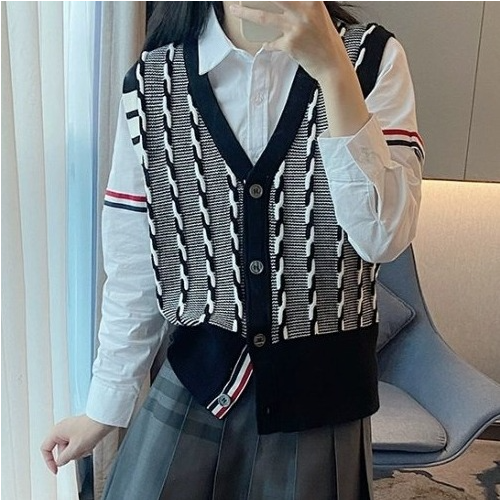 THOM BROW*E 23FW 4바 트위스트 케이블 울 베스트