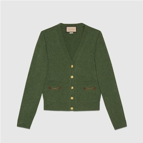 GUC*I 홀스빗 캐시미어 가디건 - 그린