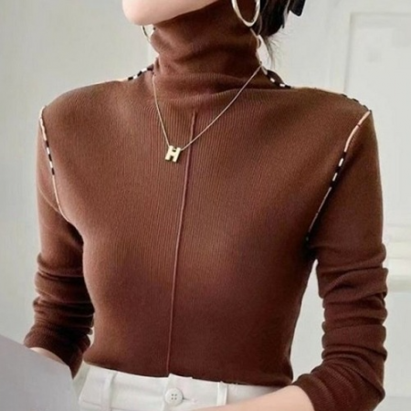 BURBER*Y 줄포인트 폴로 니트