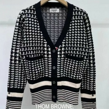 THOM BROW*E 블랙 하운즈 니트 가디건