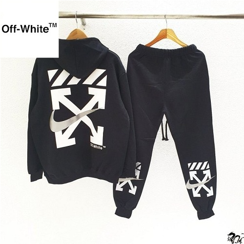 OFF WHI*E & NIKE 콜라보 기모 후드세트