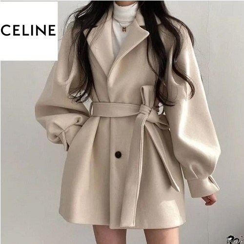 CELI*E 볼륨 소매 벨트 코트