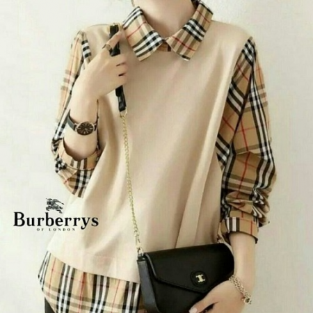 BURBER*Y 체크 배색셔츠