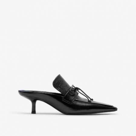 BURBER*Y 레더 스톰 뮬 - 블랙ㅍ