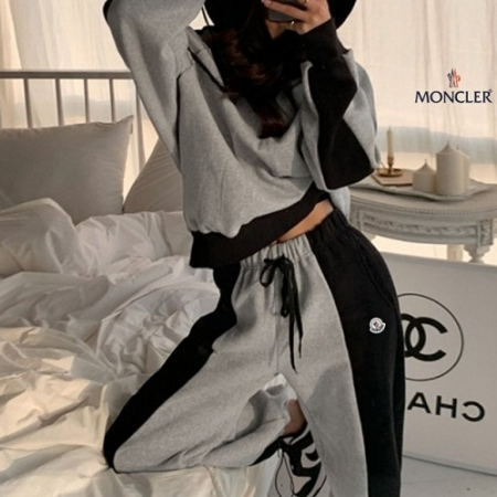 MONCL*R 배색라인 후드 기모세트