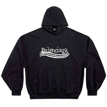 BALENCIAGA 모노 웨이브 로고 후디