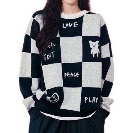 아크네스튜*오 디오체크 니트