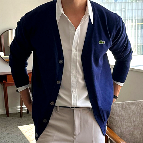 라코스테 LACOSTE 캐시미어 데일리 가디건