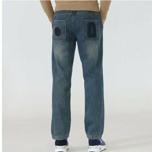 OFF WHI*E 데님 와이드핏 기모 워싱팬츠