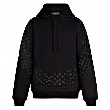 LOUIS VUITTON 모노그램 서클 컷 후디 - 블랙