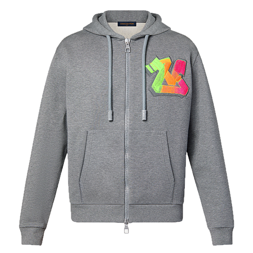 LOUIS VUITTON 3D LV 그래피티 엠브로이더드 지퍼 후디