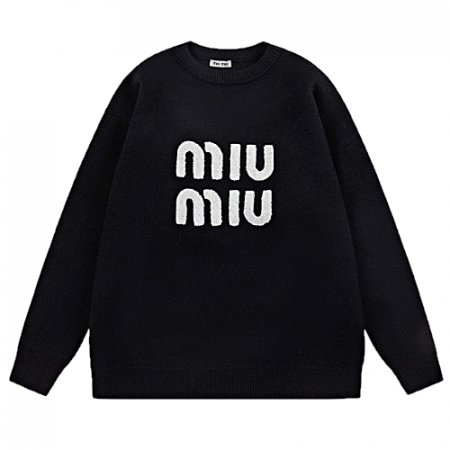 미우 MIUMIU 플리스 패치드 스웨터