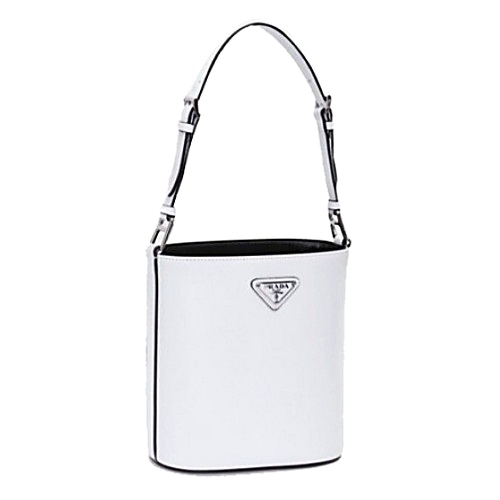 프*다 브러시드 미니 버킷 숄더백 화이트 1BE059