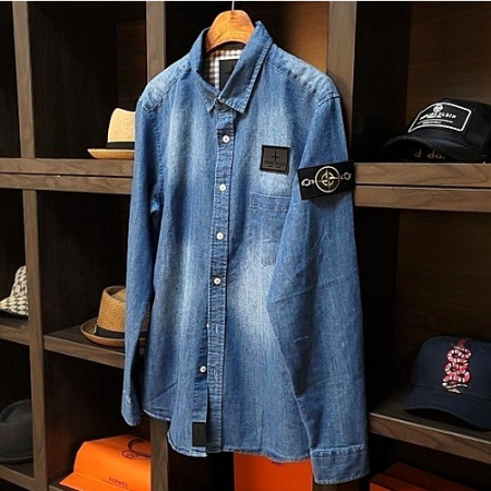 스톤아일*드 STONE ISLAND 리비아 워싱청 셔츠