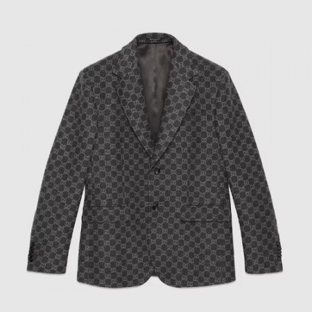 GUCCI GG 플란넬 재킷 - 다크 그레이 / 그레이