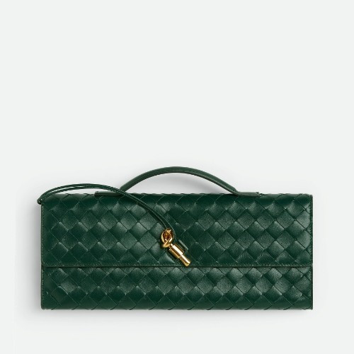 B*TTEGA VENETA 롱 핸들 클러치 - 에메랄드 그린