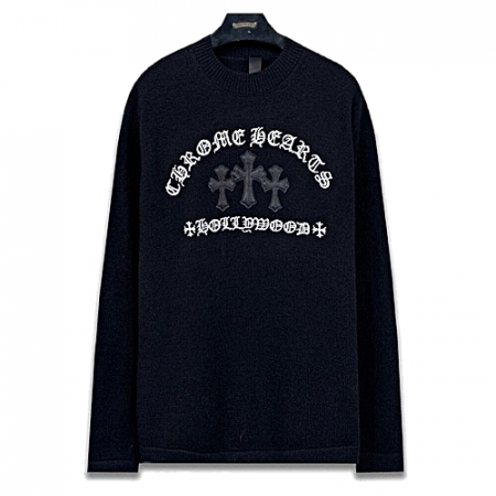 크롬*츠 Chrome hearts 컬리지 로고드 스웨터