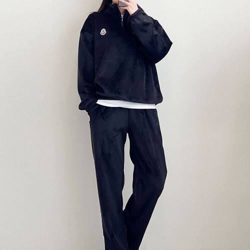 몽클*어  여성 코듀로이 기모 하프 집업 맨투맨 & 코듀로이 밴딩 팬츠 셋업