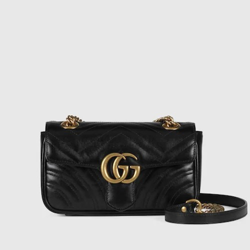 GUC*I GG 마몽 마틀라세 미니백 - 블랙