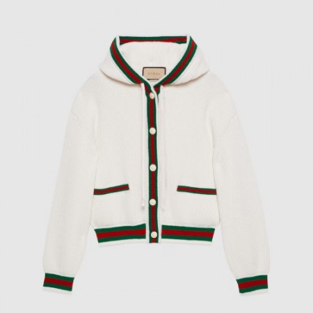 GUC*I 웹(WEB) 리브 스티치 울 가디건 - 아이보리