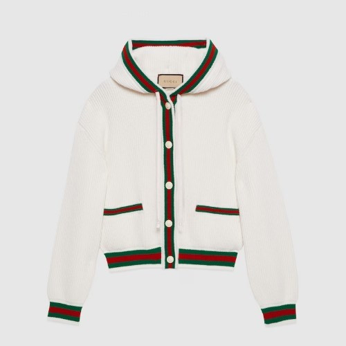 GUC*I 웹(WEB) 리브 스티치 울 가디건 - 아이보리