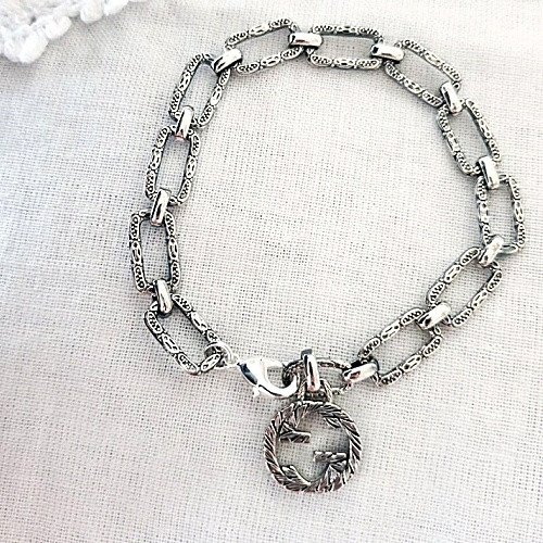 GUCCI 올 조각체인 925실버 팔찌